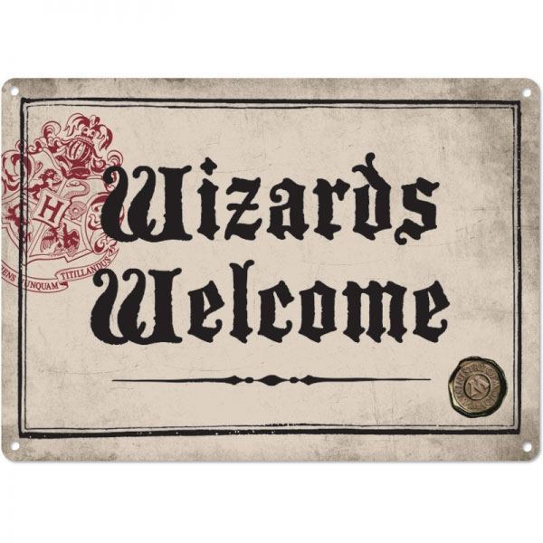 Harry Potter Blechschild Wizards Welcome 21 x 15 cm