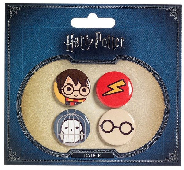 Harry Potter Cutie Ansteck-Buttons 4er-Pack Harry Potter & Hedwig