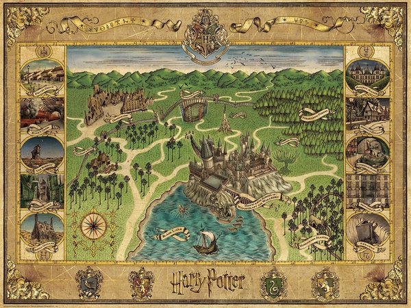 Harry Potter Puzzle Hogwarts Karte (1500 Teile)