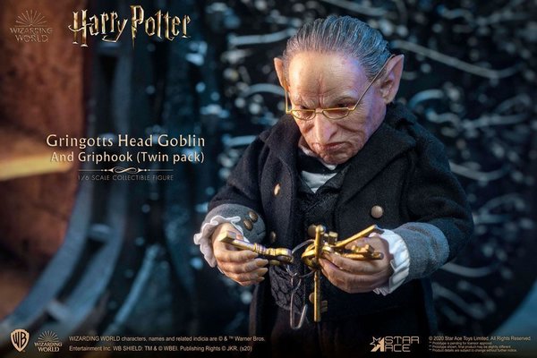 Harry Potter My Favourite Movie Actionfiguren 1/6 Gringotts Head Goblin & Griphook 20 cm