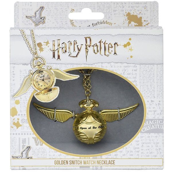 Harry Potter Halskette mit Uhr Goldener Schnatz (vergoldet)