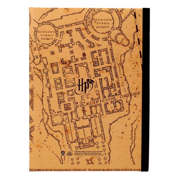 Harry Potter Notizbuch mit Leuchtfunktion Karte des Rumtreibers