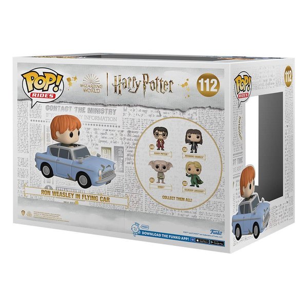 Harry Potter - Chamber of Secrets Anniversary POP! Rides Vinyl Figur Ron w/Car 15 cm